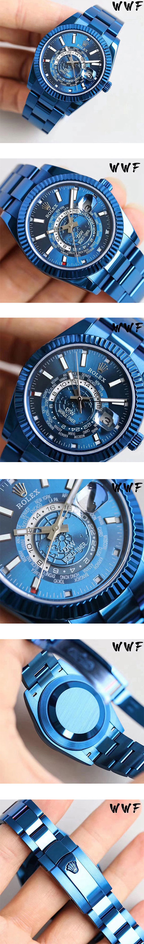 レディース/メンズ腕時計【WWF 腕時計を改造する】ロレックス スカイドゥエラー コピー時計